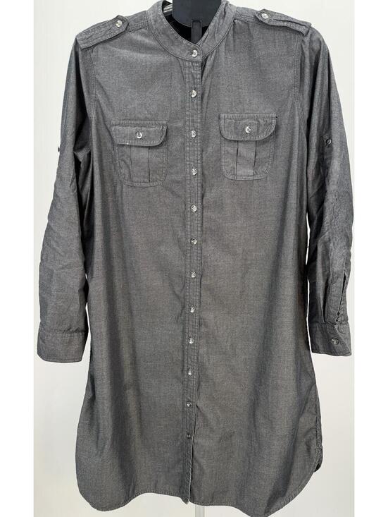 GAP Other - Modern Gray Button-Up Shirt Dress Military Style XL